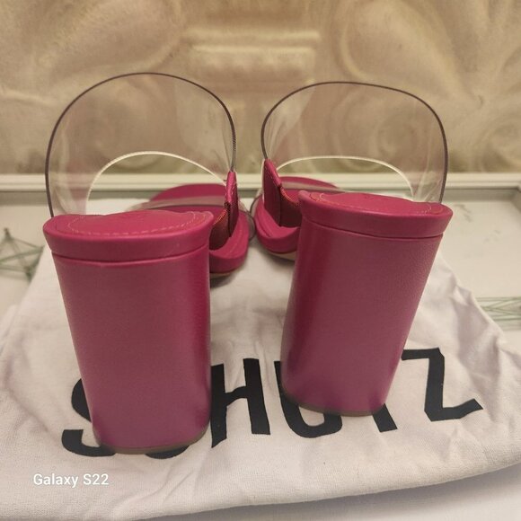 Schutz Pink Leather Block Heels. NWT. Size 8.5 - Picture 7 of 10